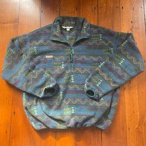 Vintage 90s Columbia Fleece Pullover Aztec (Size XL)